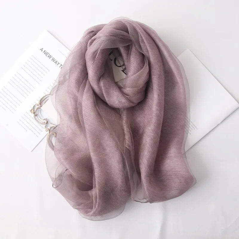 VREOVOR High-end Korean Version Double-layer Mohair Wool Silk Scarf Mulberry with Cheongsam Shawl Summer Outside Fashion Trend